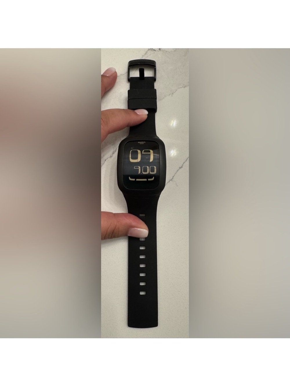 Swatch Black Digital Silicone Watch